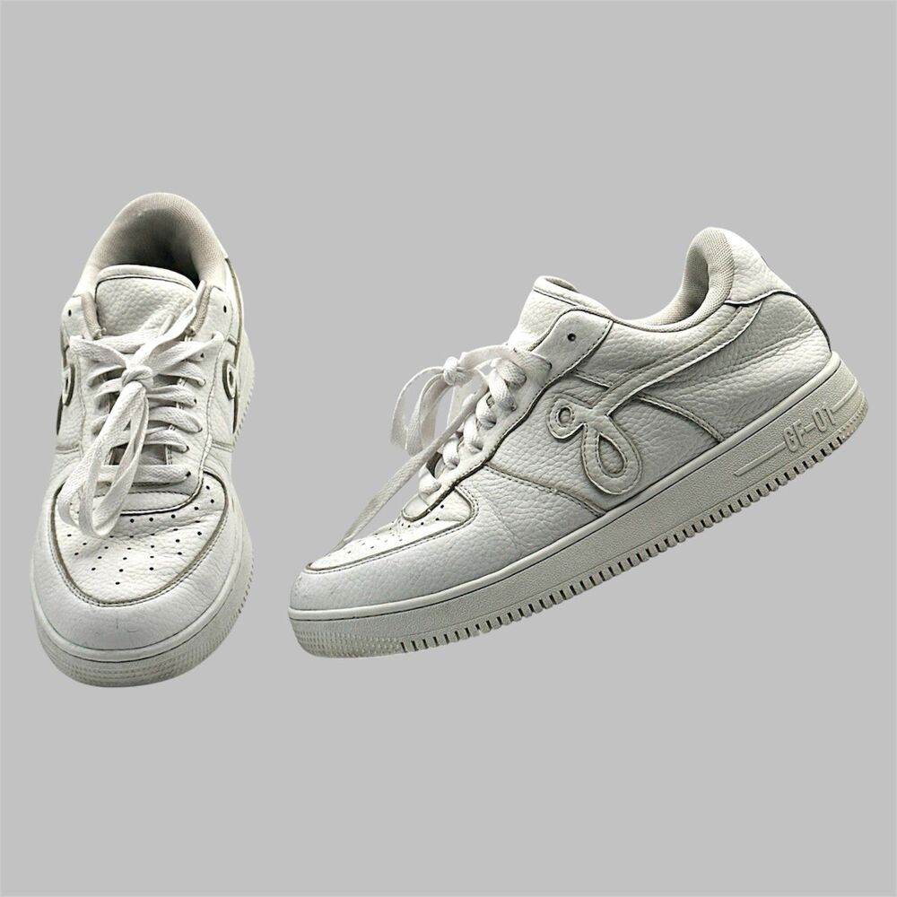 John Gieger GF-01 Low Top Sneakers Men’s Size 9 White Leather Lace Up Shoes